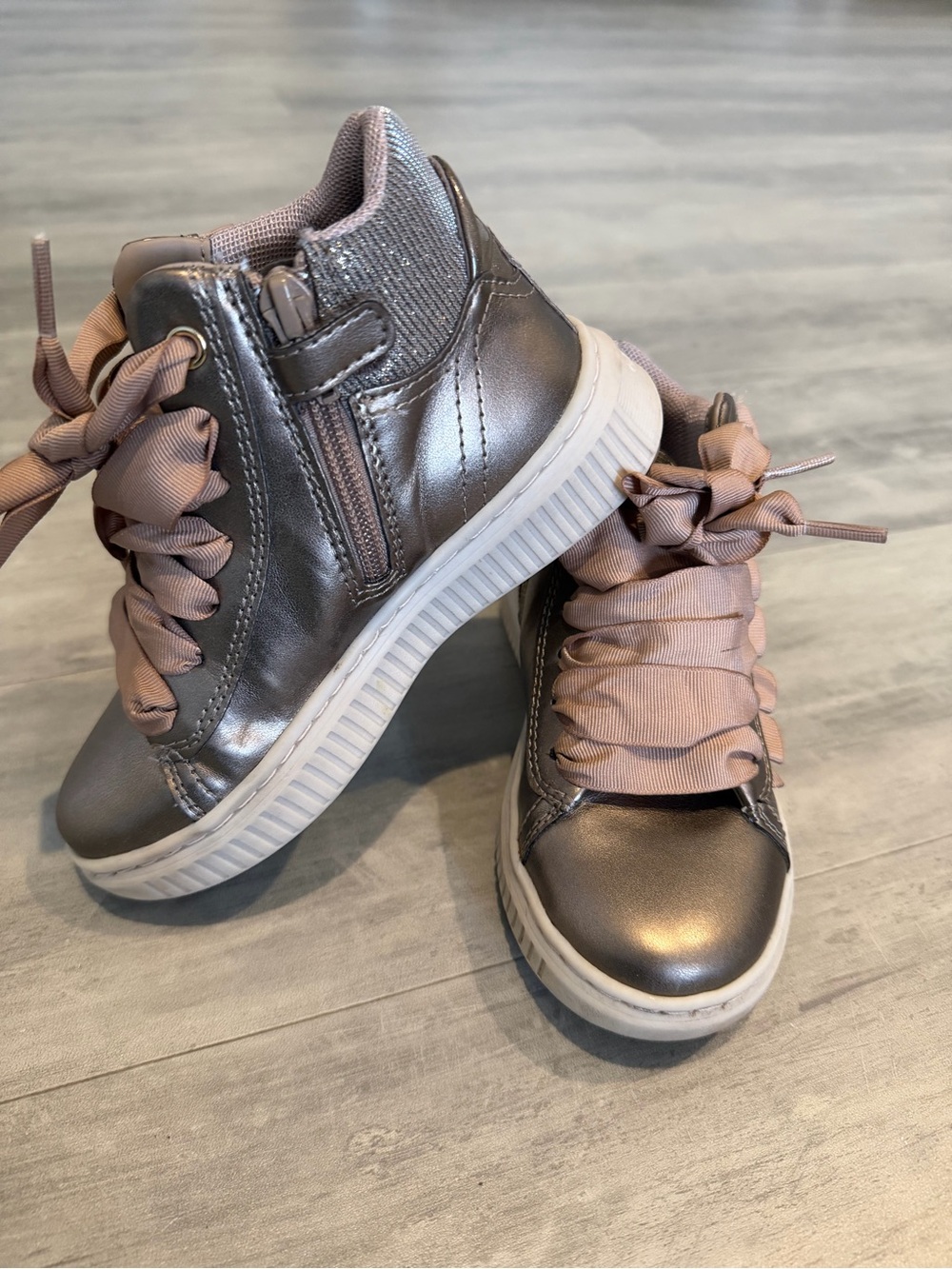 Kids Geox Respira High-Top Sneakers with Taupe